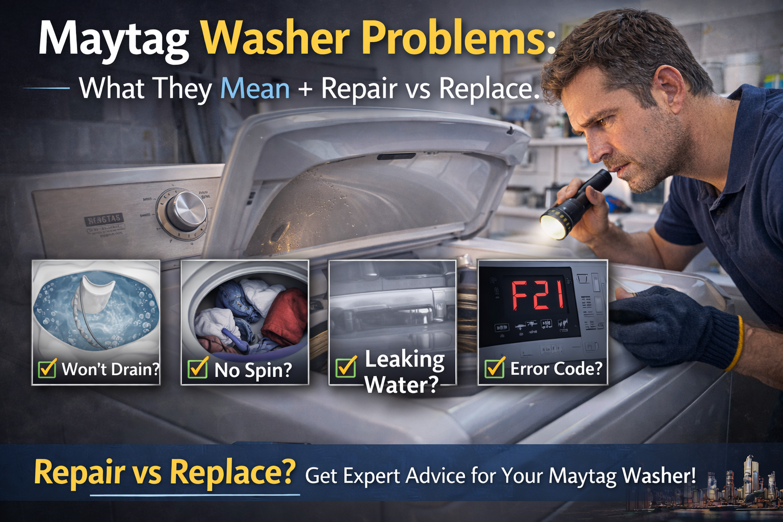 Maytag Washer Problems What They Mean + Repair vs Replace