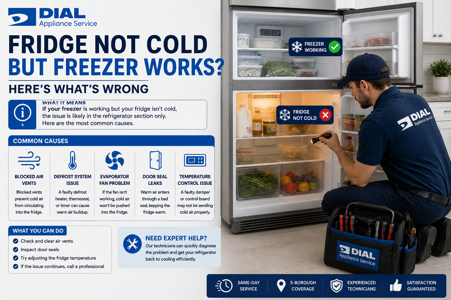 Fridge Not Cold but Freezer Works Here's What's Wrong