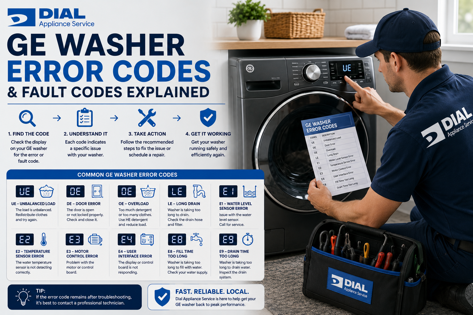 GE Washer Error Codes & Fault Codes Explained