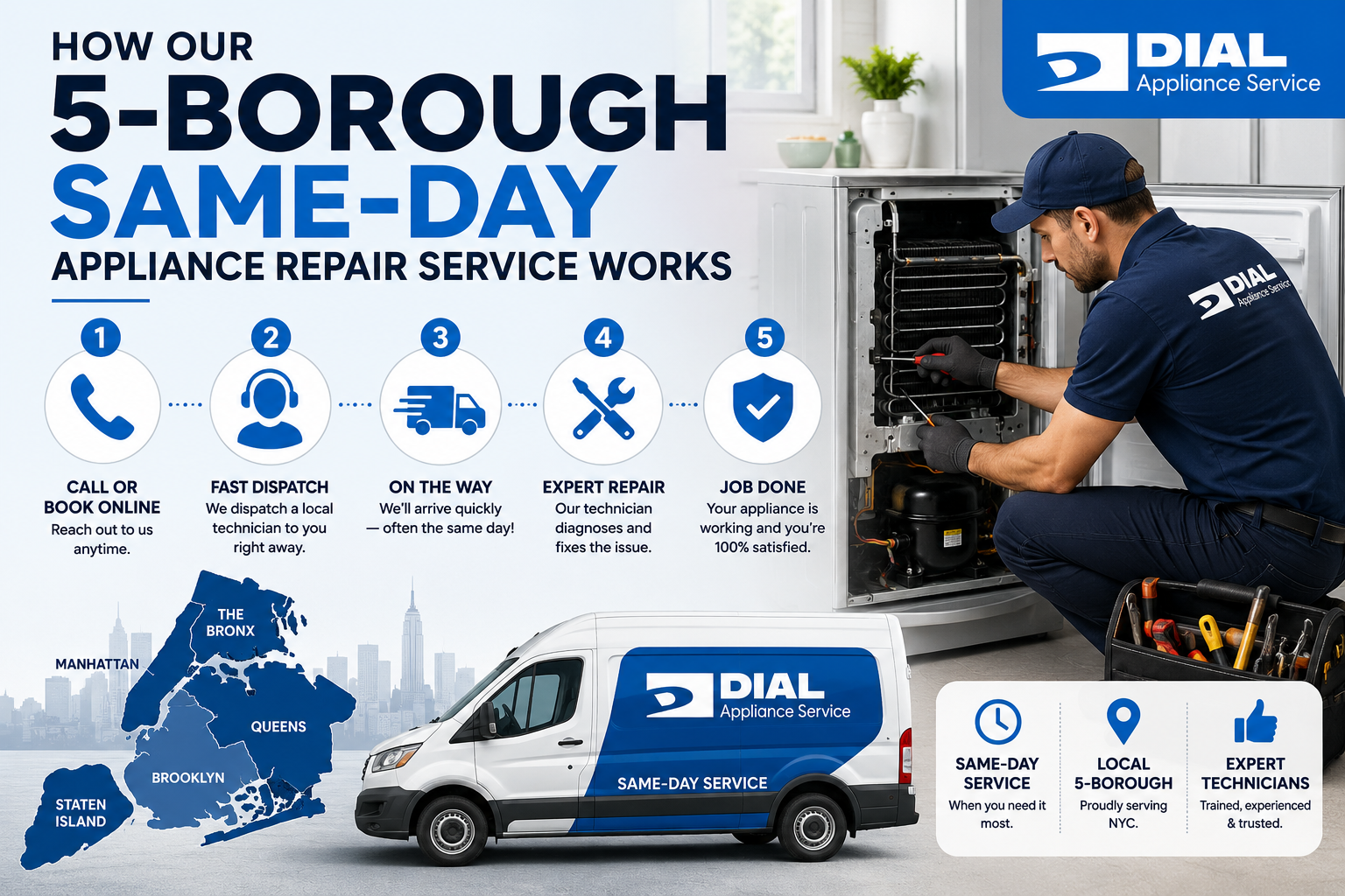 How Our 5-Borough Same-Day Appliance Repair Service Works